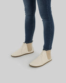 Side view Cream Chelsea Boots - Calf Leather Zero Drop | Bespoky