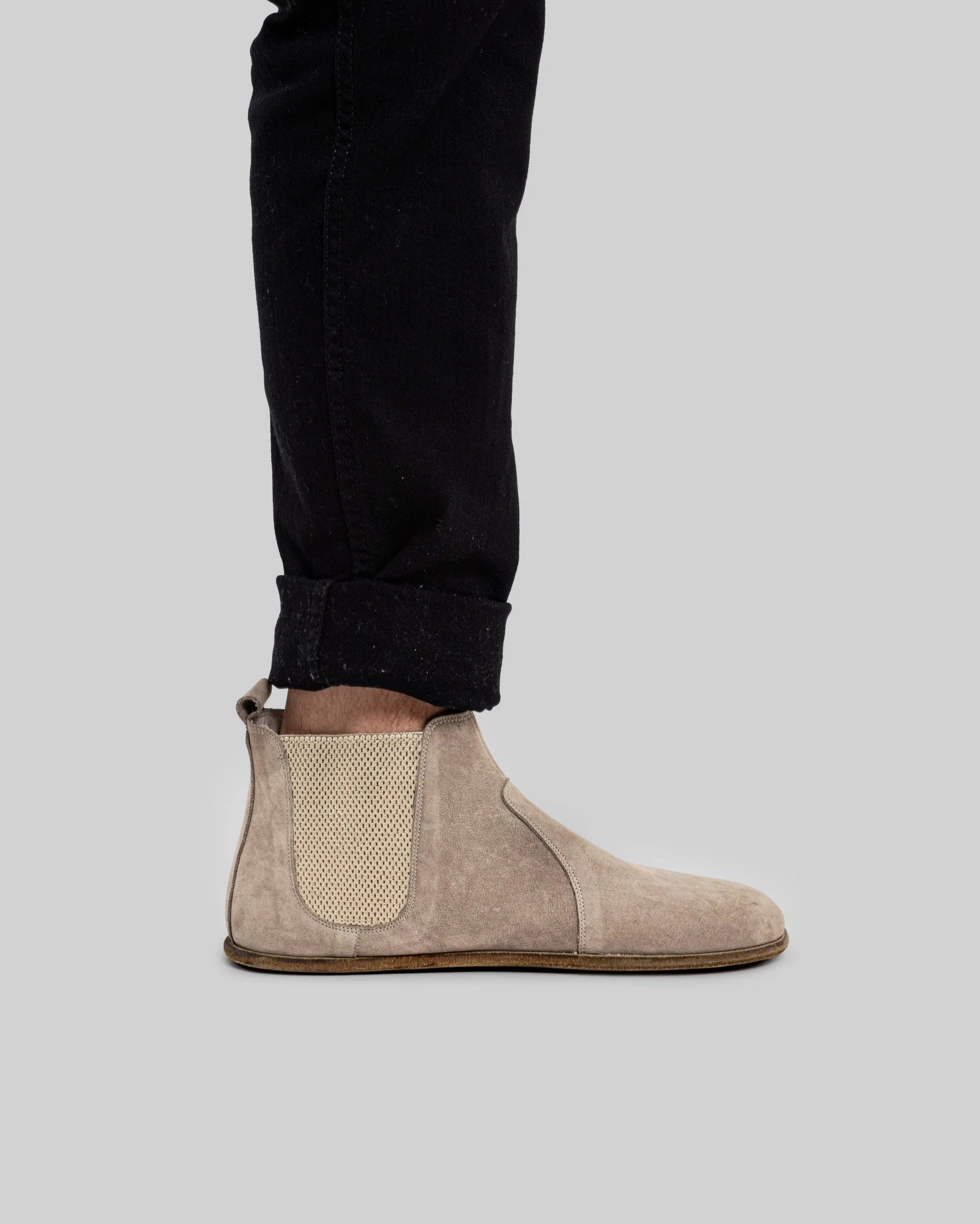 Back view Beige Chelsea Boots - Calf Leather Handcrafted | Bespoky