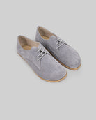 Men's Grey Suede Oxford Shoes - Handcrafted Calf Leather Wide Toe Box | Bespoky