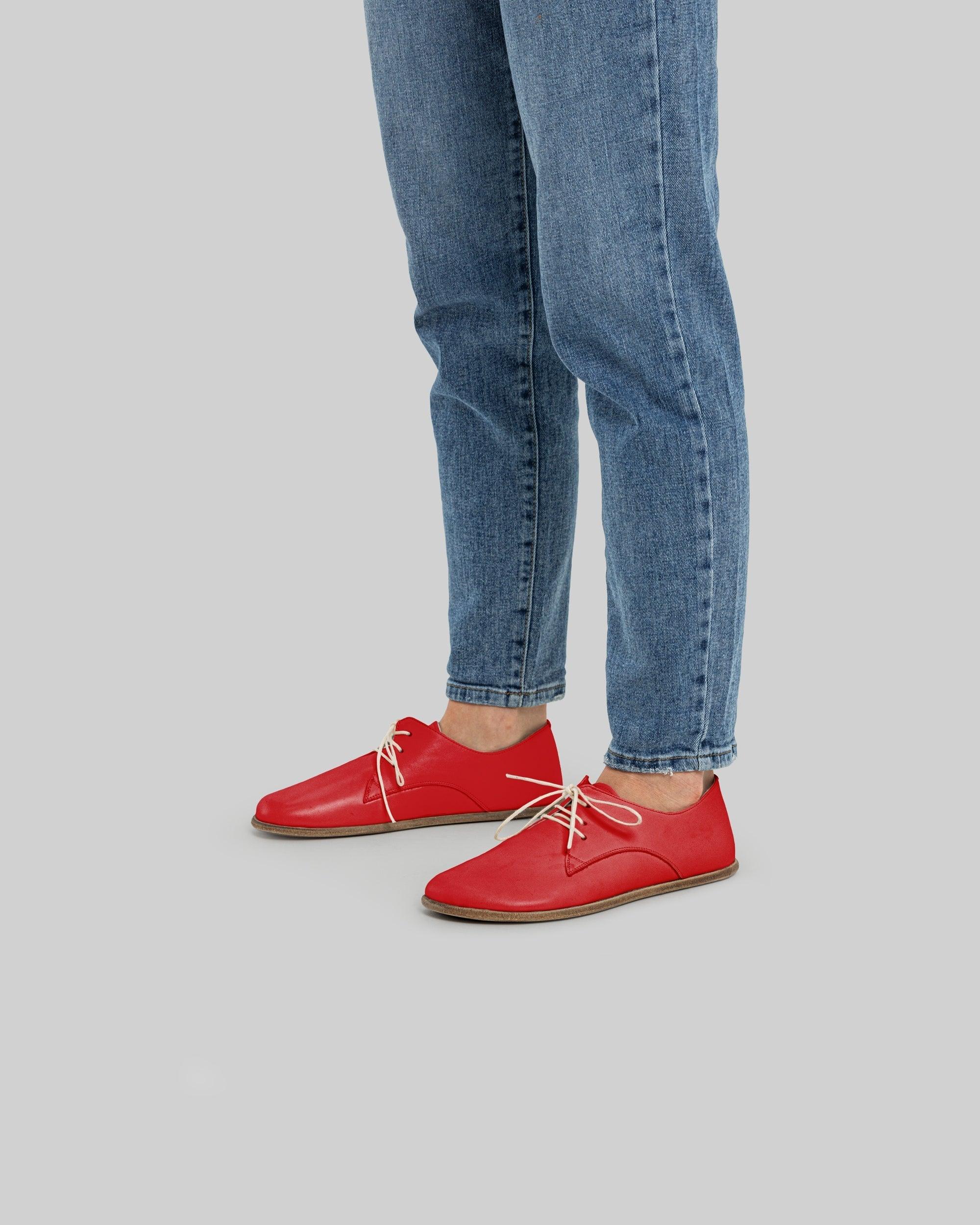 Top view Red Oxford Shoes - Handcrafted Calf Leather | Bespoky