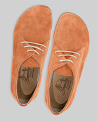 Side view Orange Suede Oxford Shoes - Calf Leather Zero Drop | Bespoky