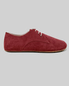 Side view Burgundy Suede Oxford Shoes - Calf Leather Zero Drop | Bespoky