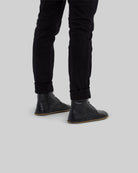 Close-up calf leather - Black Barefoot Boot Detail | Bespoky