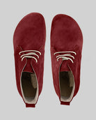Side view Burgundy Suede Ankle Boots - Calf Leather Zero Drop | Bespoky