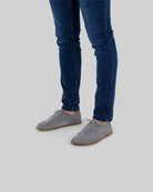 Side view Grey Oxford Shoes - Calf Leather Zero Drop | Bespoky