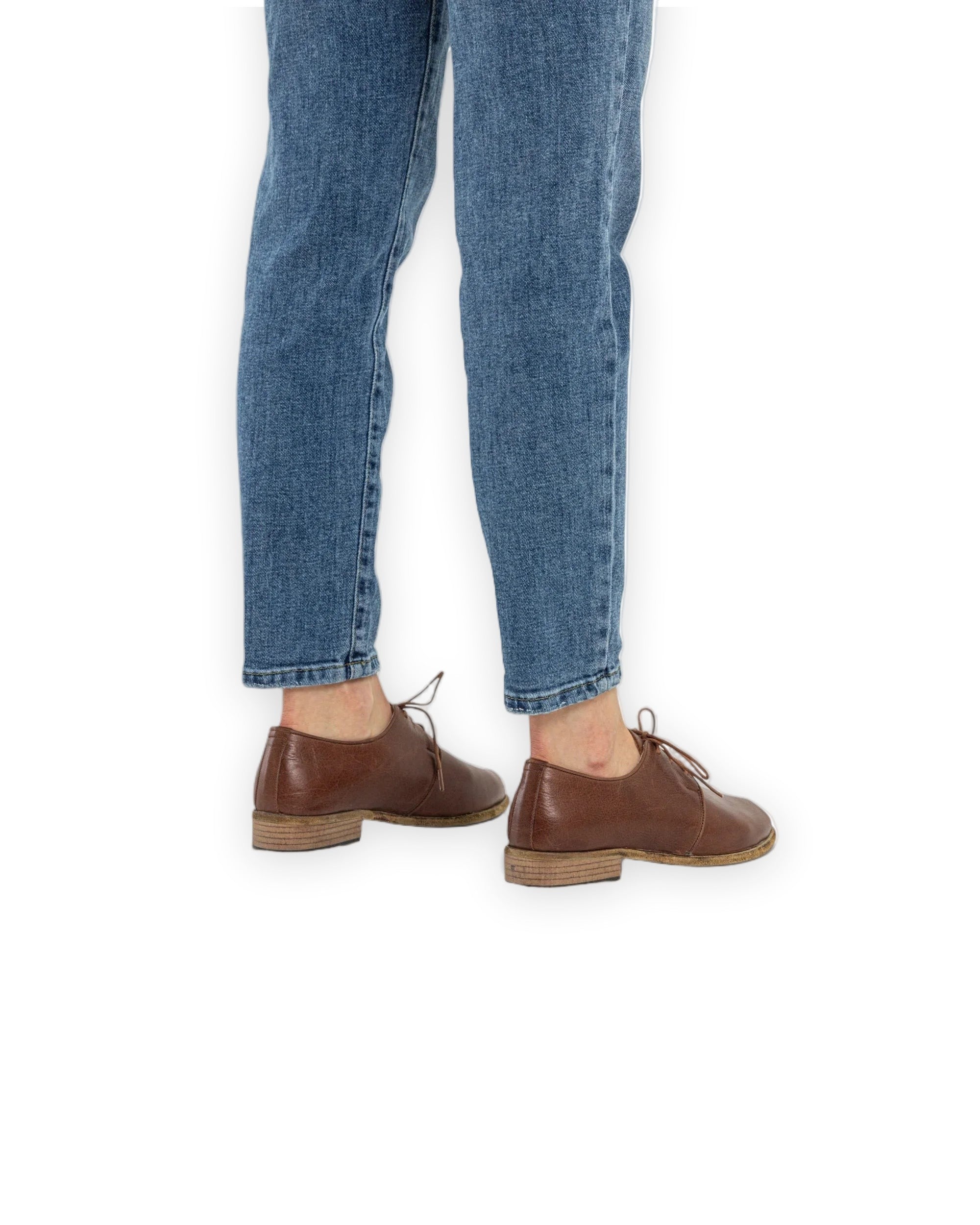 Side view Brown Pointed Toe Oxford - Calf Leather Zero Drop | Bespoky