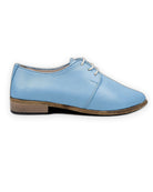 Side view Baby Blue Pointed Toe Oxford - Calf Leather Zero Drop | Bespoky