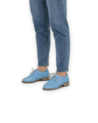 Top view Baby Blue Pointed Toe Oxford - Handcrafted Calf Leather | Bespoky