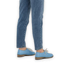 Detail Baby Blue Pointed Toe Oxford - Handcrafted Calf Leather Turkey | Bespoky