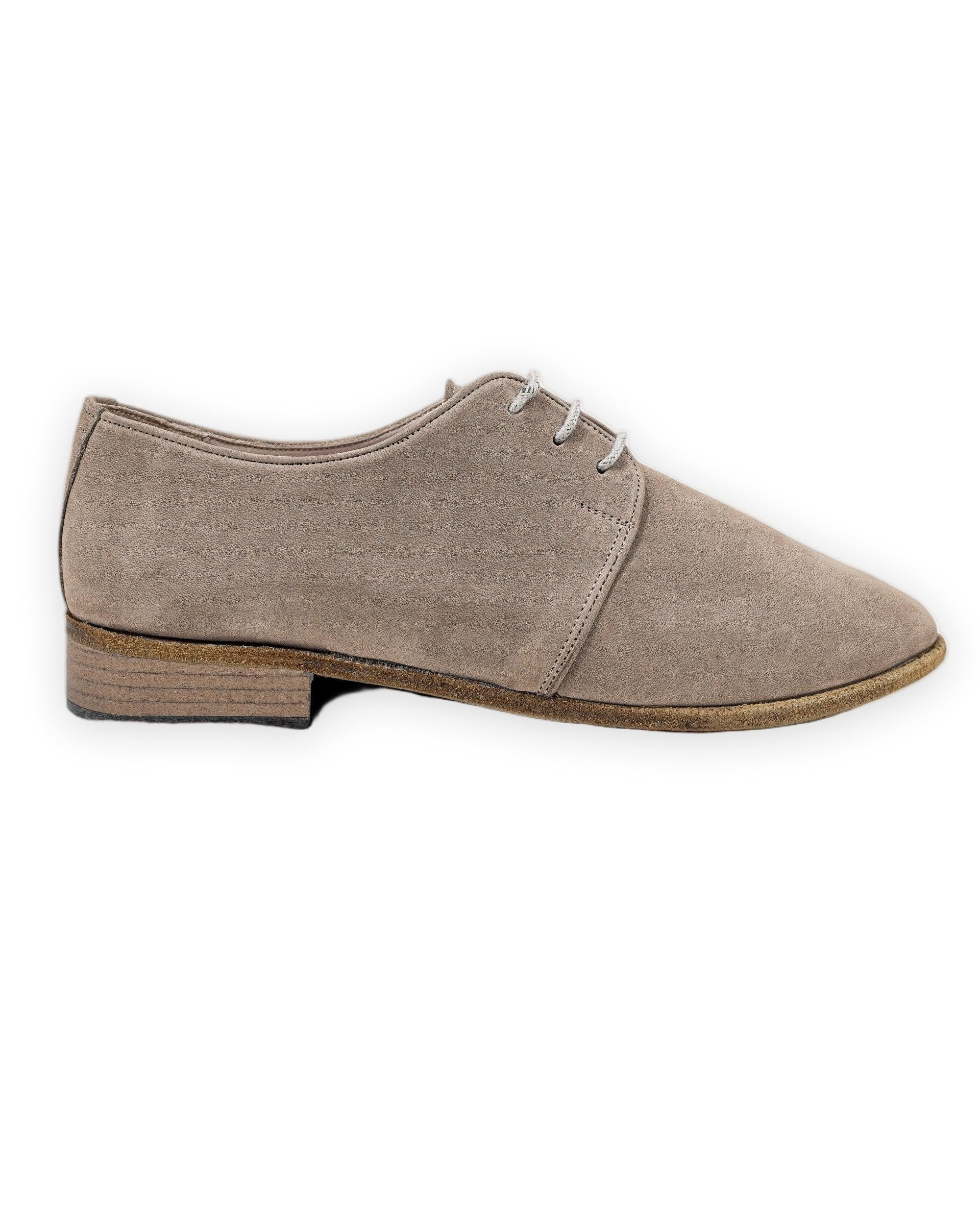 Pointed Oxford Shoes Women Beige | Calf Leather Wide Toe