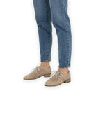 Top view Beige Pointed Toe Oxford - Handcrafted Calf Leather | Bespoky
