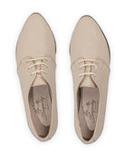 Side view Beige Pointed Toe Oxford - Calf Leather Zero Drop | Bespoky