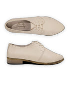 Side view Beige Pointed Toe Oxford - Calf Leather Zero Drop | Bespoky