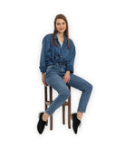 Back view Black Pointed Toe Oxford - Calf Leather Handcrafted | Bespoky