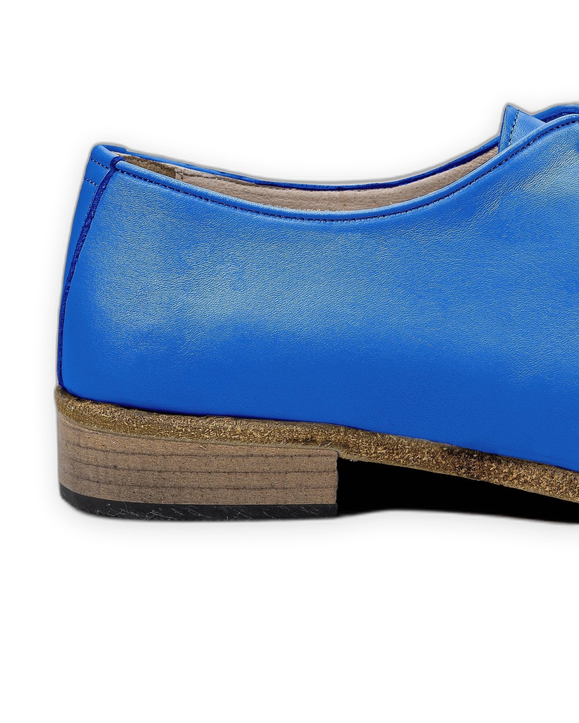 Top view Blue Pointed Toe Oxford - Handcrafted Calf Leather | Bespoky