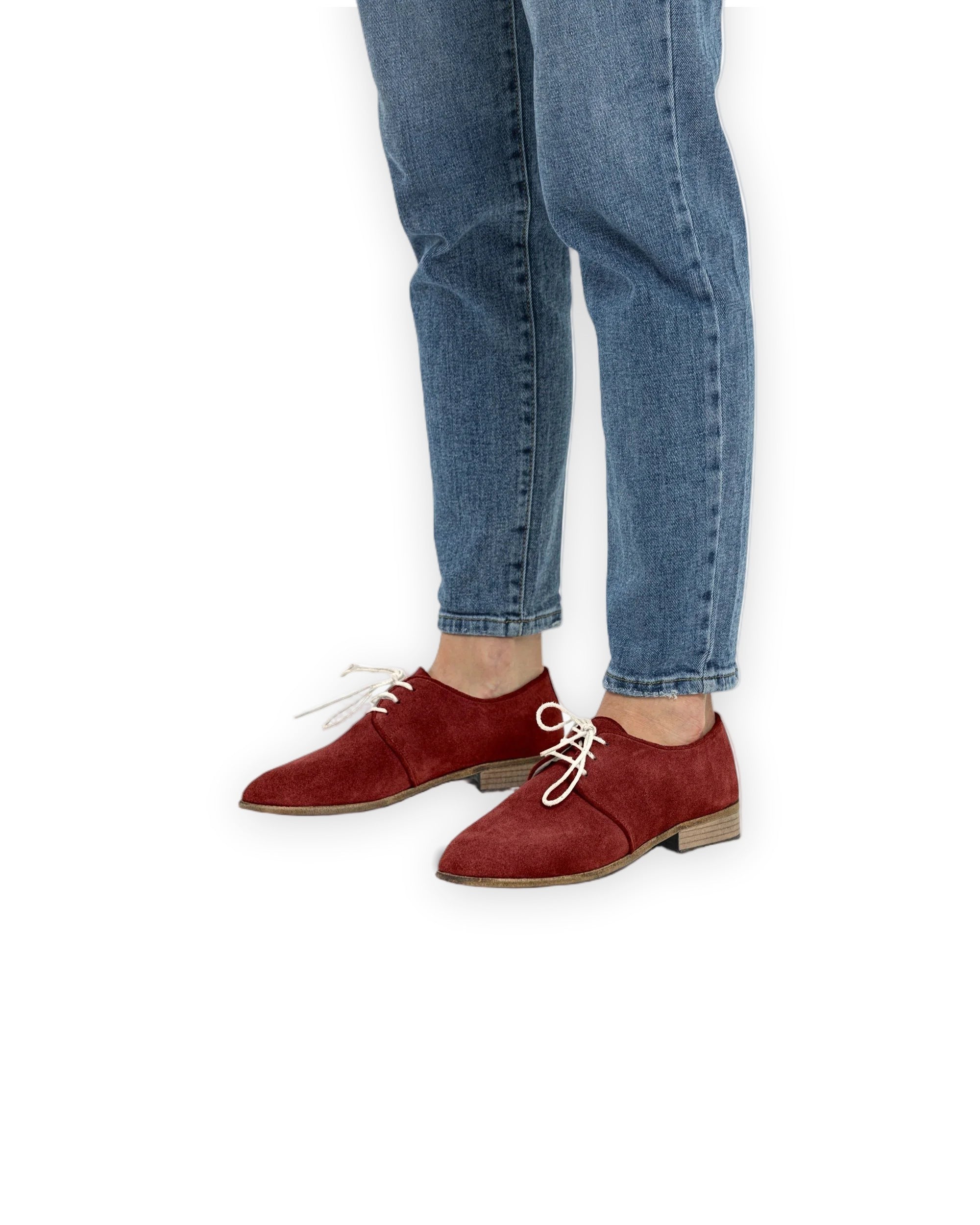 Top view Burgundy Pointed Toe Oxford - Handcrafted Calf Leather | Bespoky
