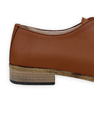 Detail Dark Brown Pointed Toe Oxford - Handcrafted Calf Leather Turkey | Bespoky