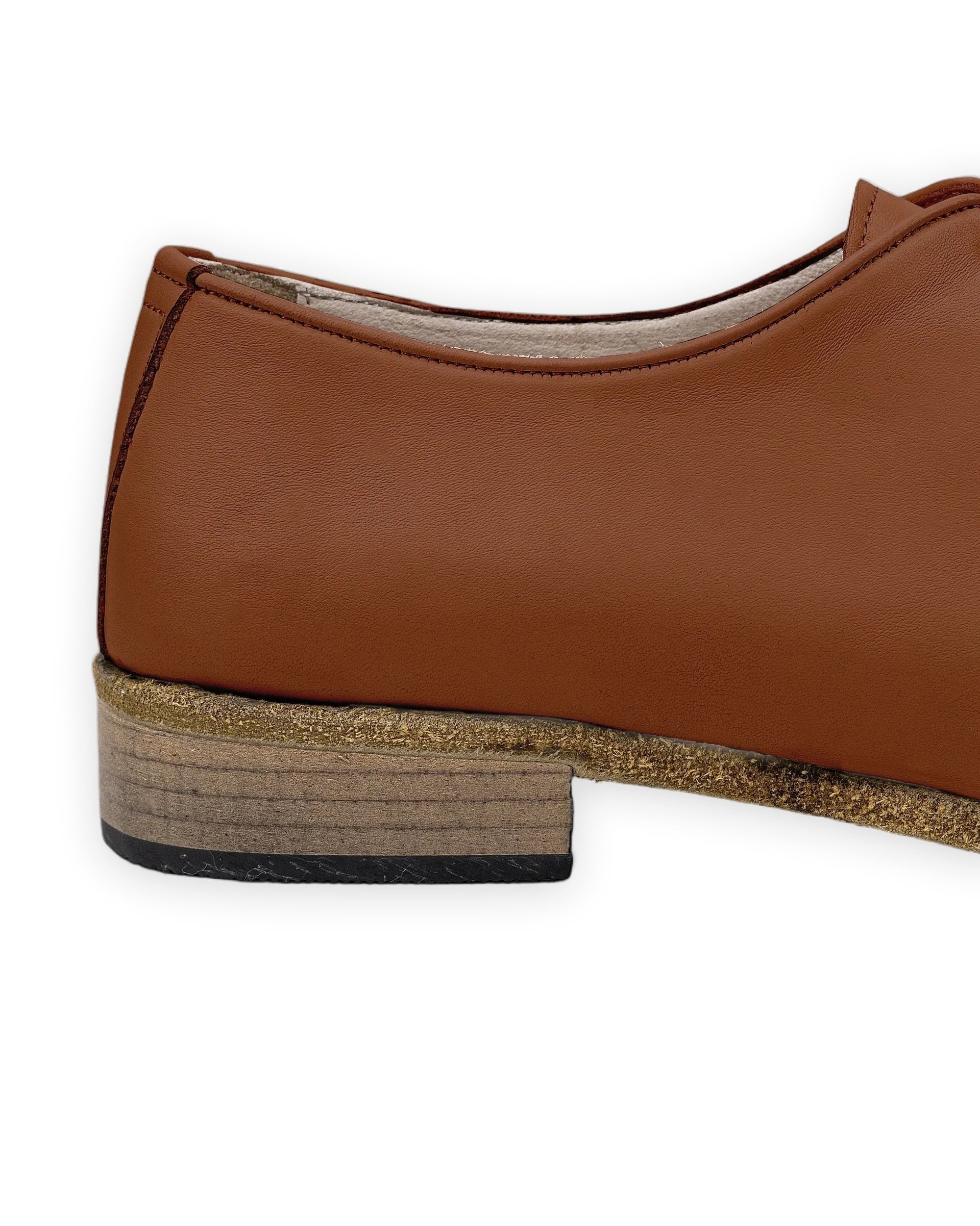 Detail Dark Brown Pointed Toe Oxford - Handcrafted Calf Leather Turkey | Bespoky