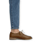 Pair Dark Tan Pointed Toe Oxford - Barefoot Wide Toe Calf Leather | Bespoky