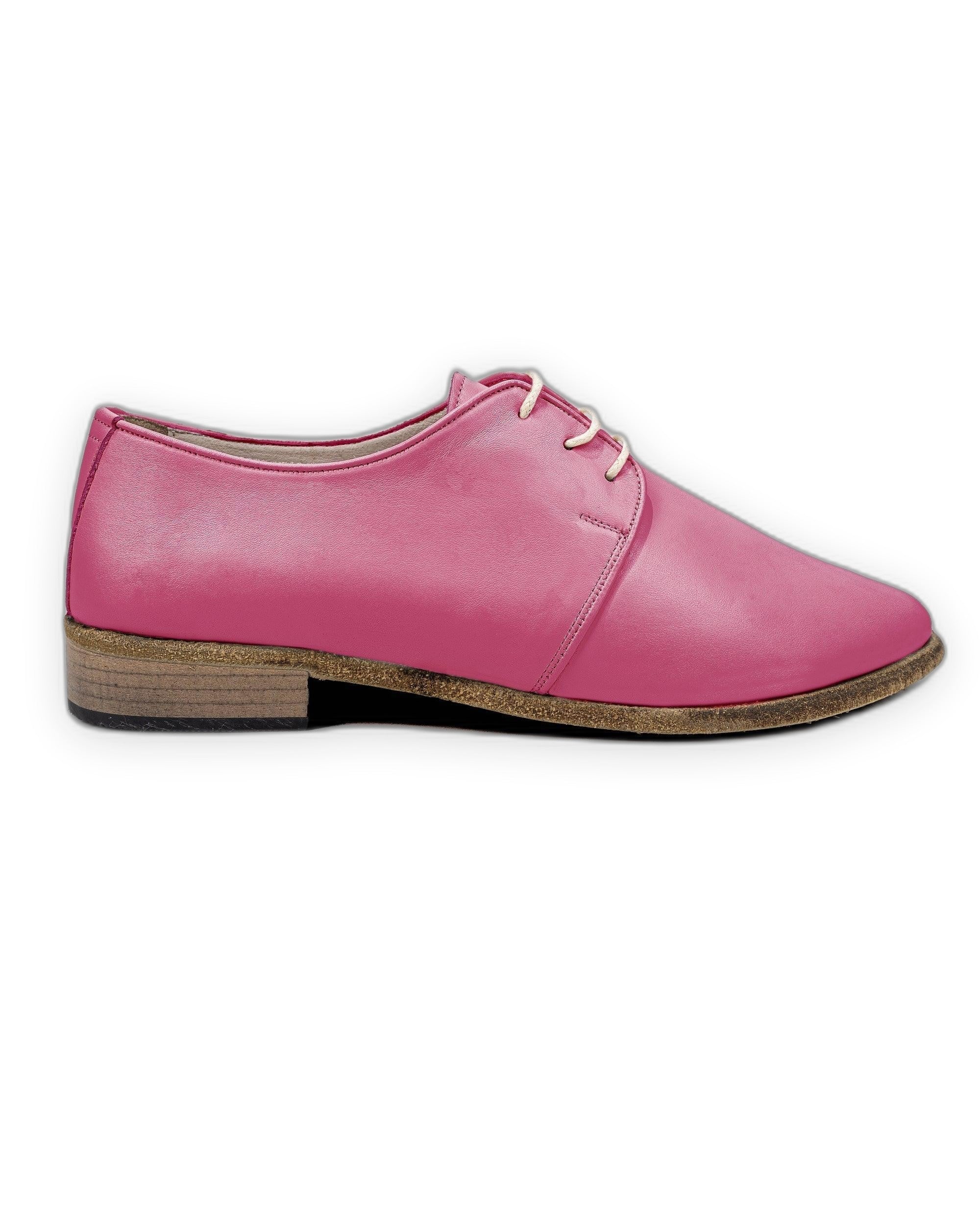 Side view Fuchsia Pointed Toe Oxford - Calf Leather Zero Drop | Bespoky
