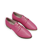 Women's Fuchsia Pointed Toe Oxford - Handcrafted Calf Leather Wide Toe Box | Bespoky
