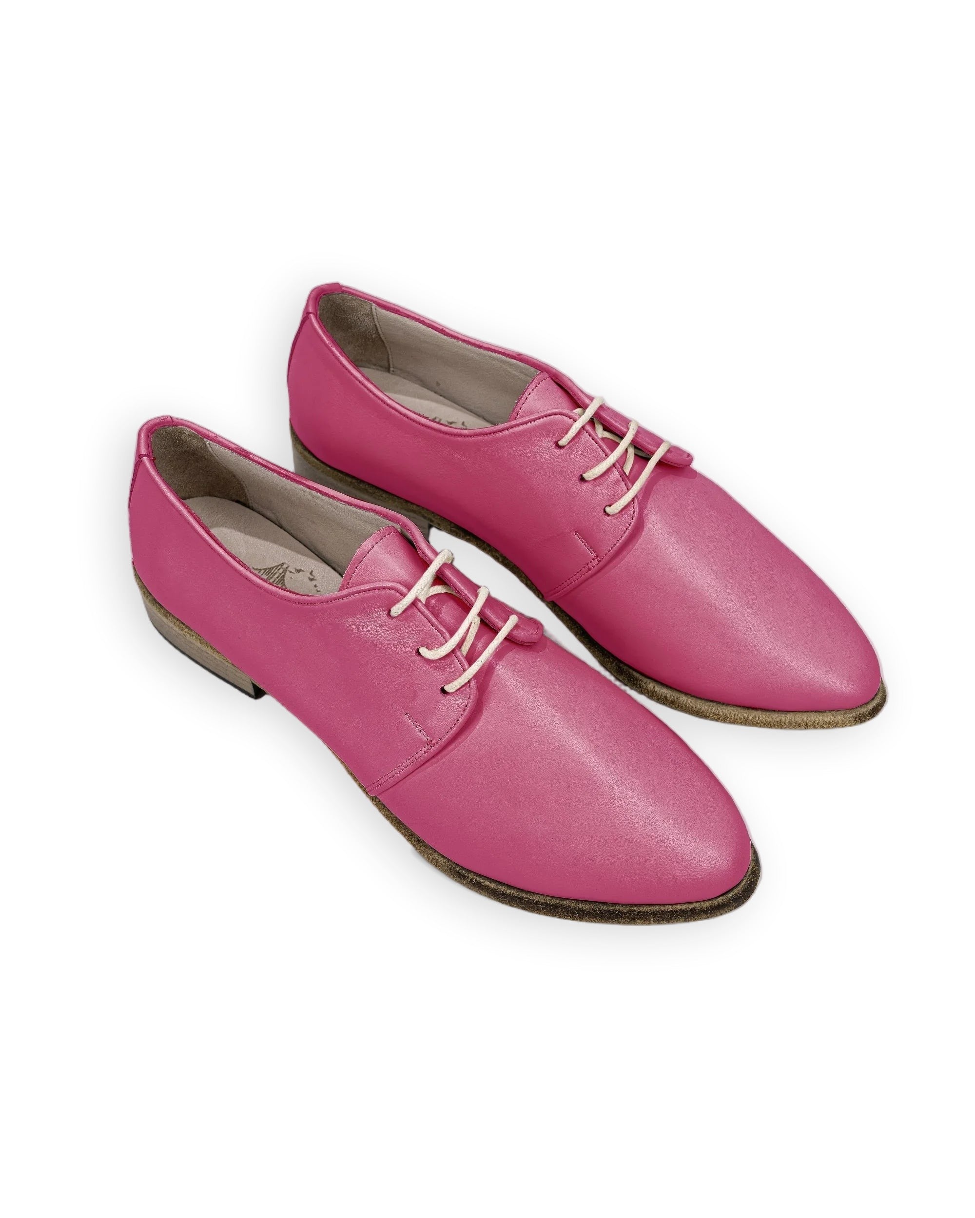 Women's Fuchsia Pointed Toe Oxford - Handcrafted Calf Leather Wide Toe Box | Bespoky