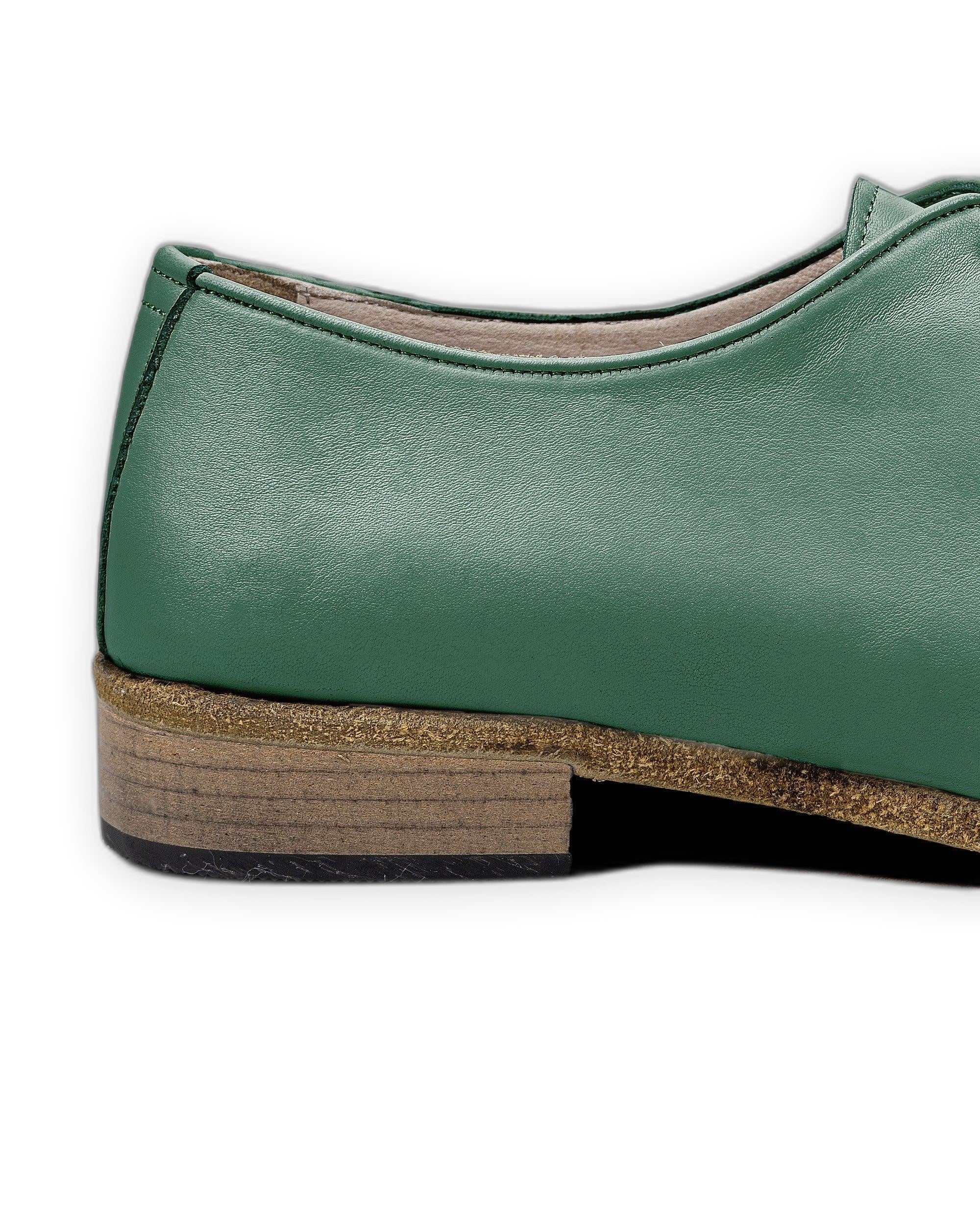 Top view Green Pointed Toe Oxford - Handcrafted Calf Leather | Bespoky