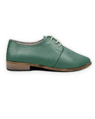 Detail Green Pointed Toe Oxford - Handcrafted Calf Leather Turkey | Bespoky