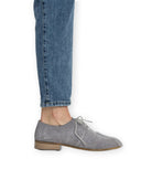 Detail Grey Pointed Toe Oxford - Handcrafted Calf Leather Turkey | Bespoky