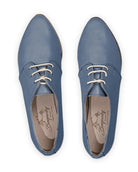 Side view Jean Blue Pointed Toe Oxford - Calf Leather Zero Drop | Bespoky
