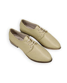 Women's Yellow Pointed Toe Oxford - Handcrafted Calf Leather Wide Toe Box | Bespoky
