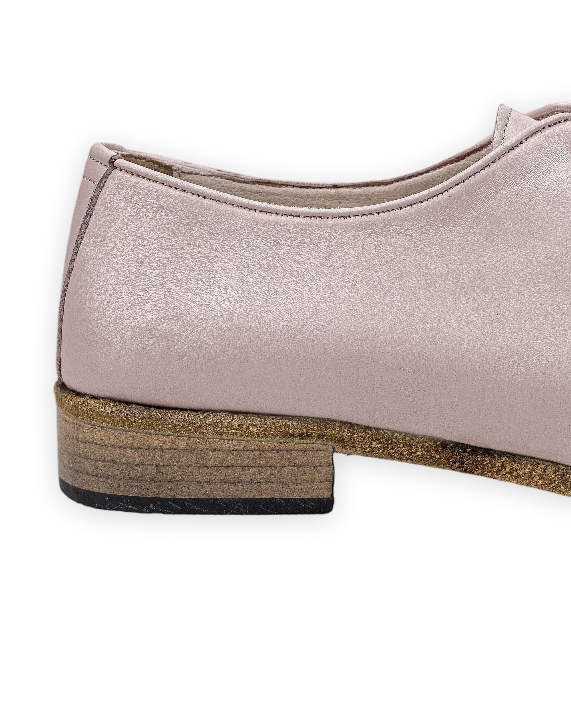 Side view Pink Pointed Toe Oxford - Calf Leather Zero Drop | Bespoky