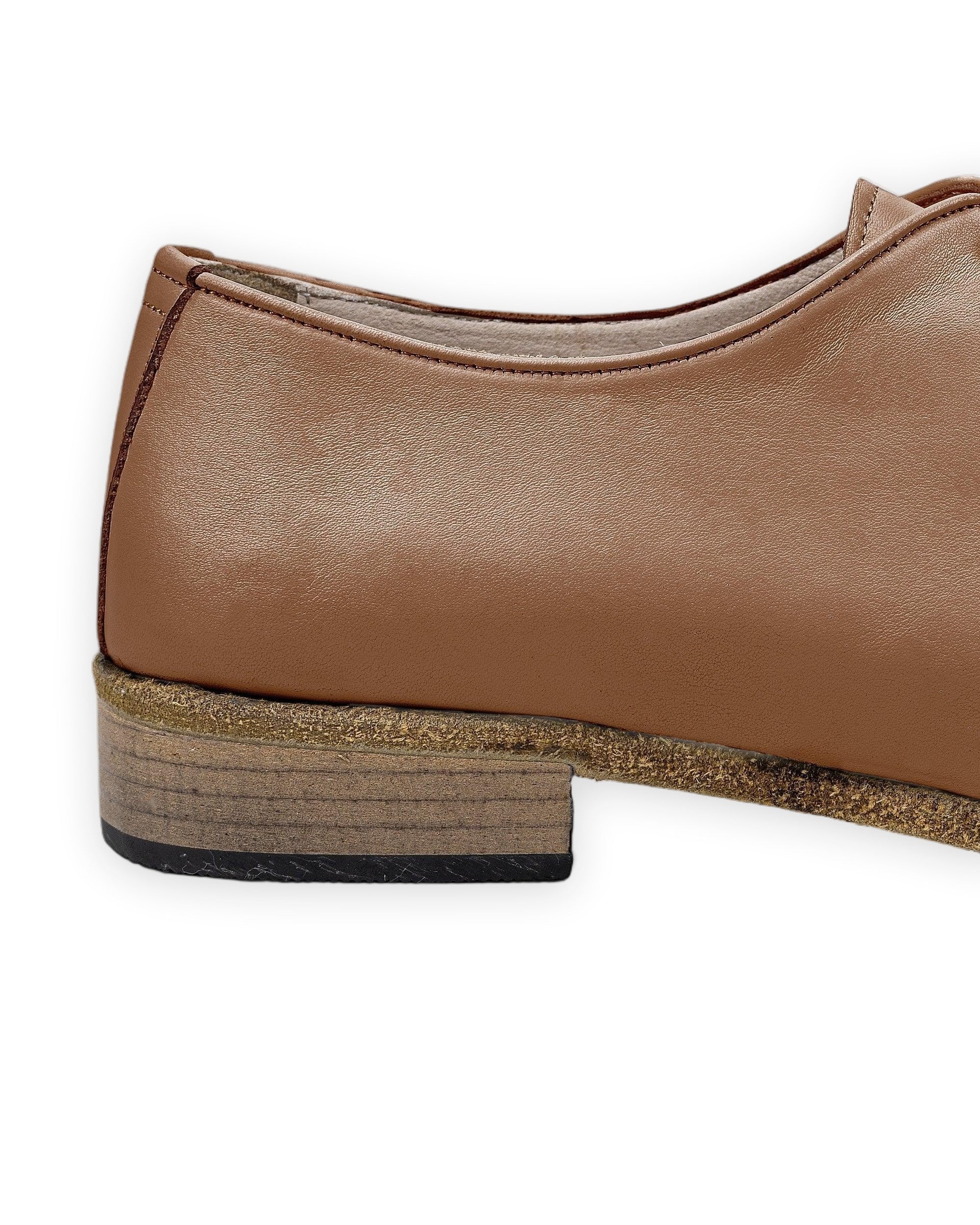 Top view Tan Pointed Toe Oxford - Handcrafted Calf Leather | Bespoky