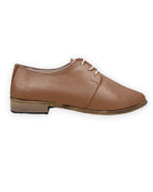 Detail Tan Pointed Toe Oxford - Handcrafted Calf Leather Turkey | Bespoky