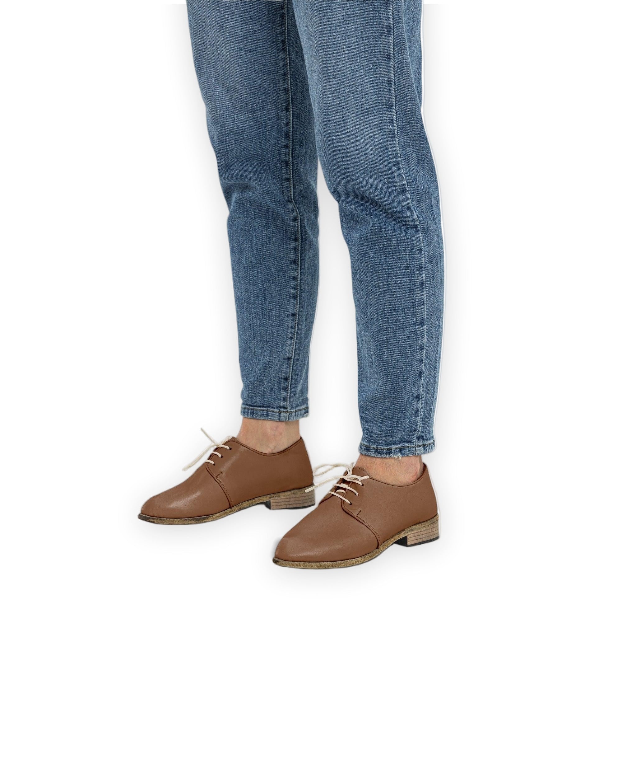 Back view Tan Pointed Toe Oxford - Calf Leather Handcrafted | Bespoky