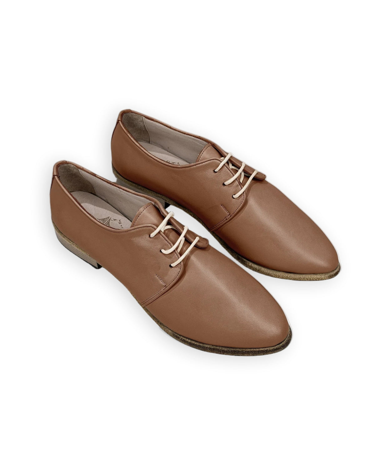 Pointed Oxford Shoes Women Light Tan | Calf Leather Wide Toe