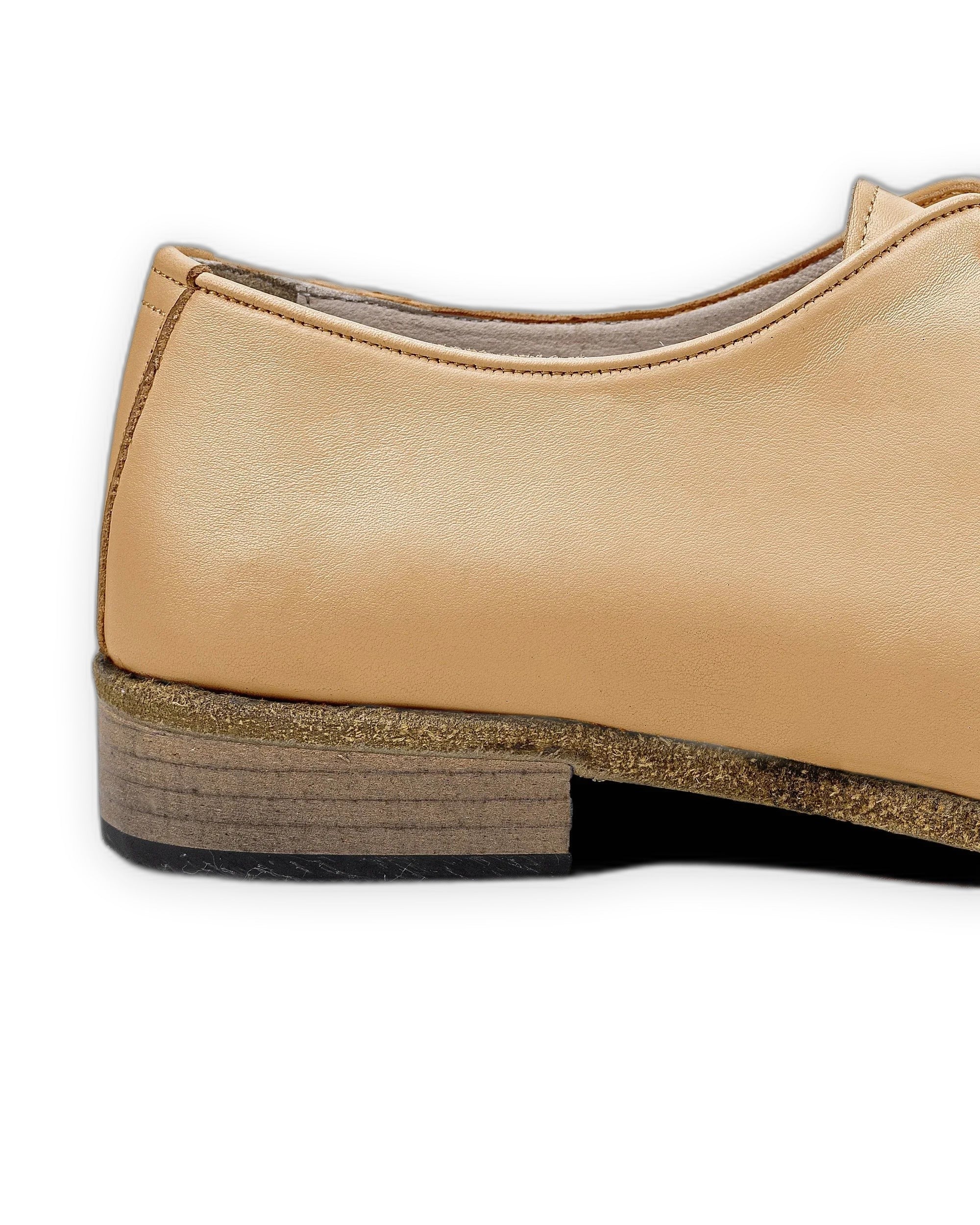 Side view Melon Yellow Pointed Toe Oxford - Calf Leather Zero Drop | Bespoky