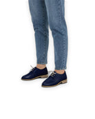 Top view Navy Blue Pointed Toe Oxford - Handcrafted Calf Leather | Bespoky