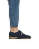 Pair Navy Pointed Toe Oxford - Barefoot Wide Toe Calf Leather | Bespoky