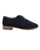 Side view Navy Pointed Toe Oxford - Calf Leather Zero Drop | Bespoky