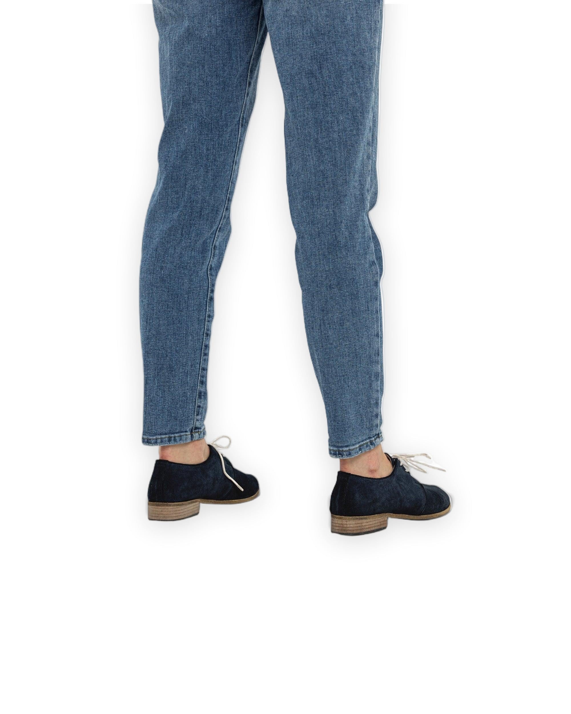 Detail Navy Pointed Toe Oxford - Handcrafted Calf Leather Turkey | Bespoky