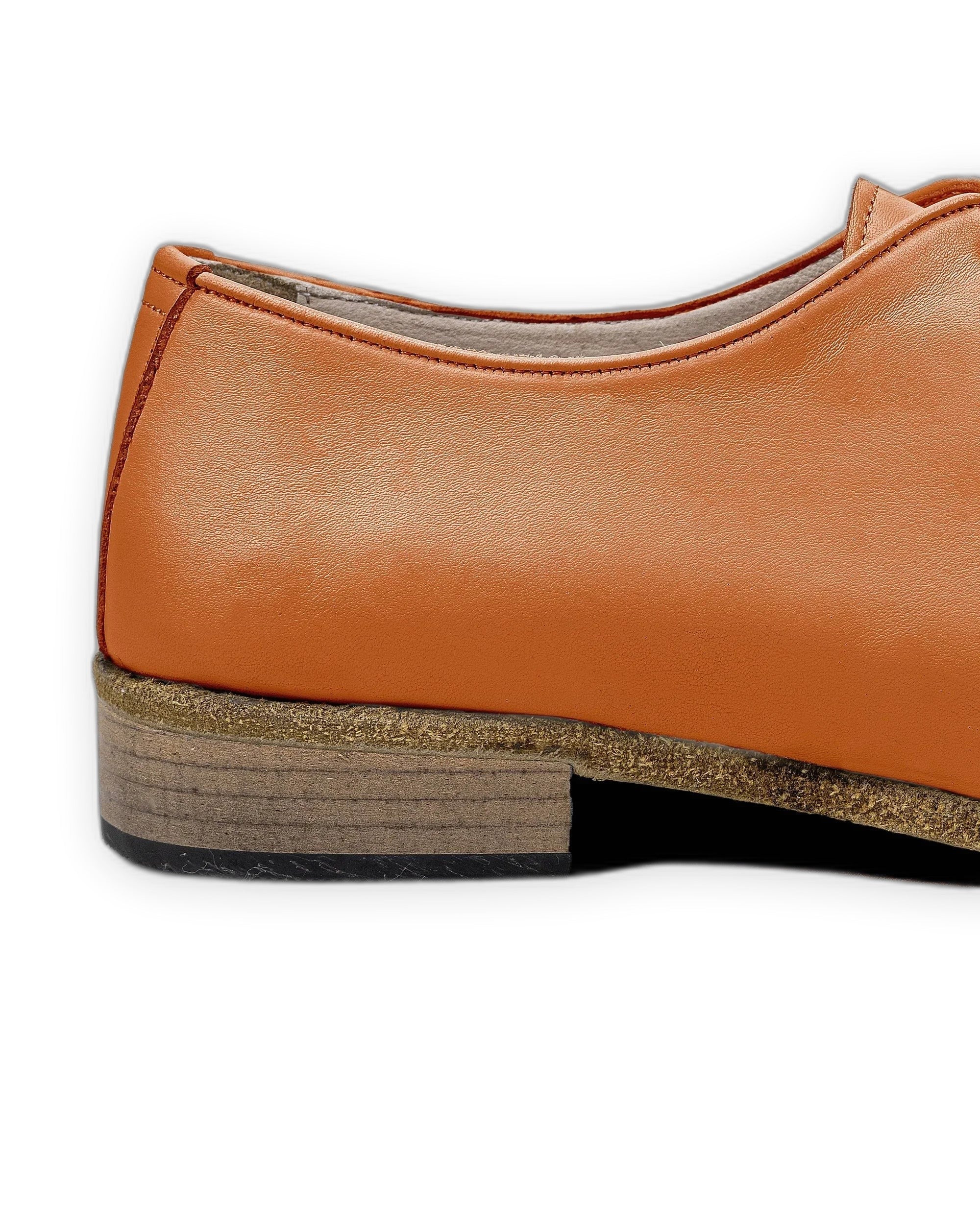 Side view Orange Pointed Toe Oxford - Calf Leather Zero Drop | Bespoky