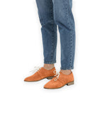 Side view Orange Pointed Toe Oxford - Calf Leather Zero Drop | Bespoky