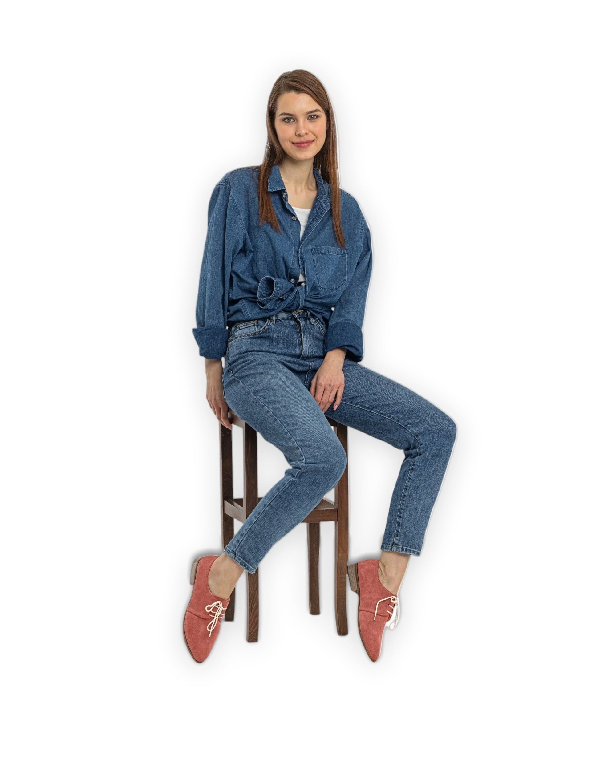 Back view Pink Pointed Toe Oxford - Calf Leather Handcrafted | Bespoky