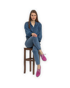 Back view Pink Pointed Toe Oxford - Calf Leather Handcrafted | Bespoky