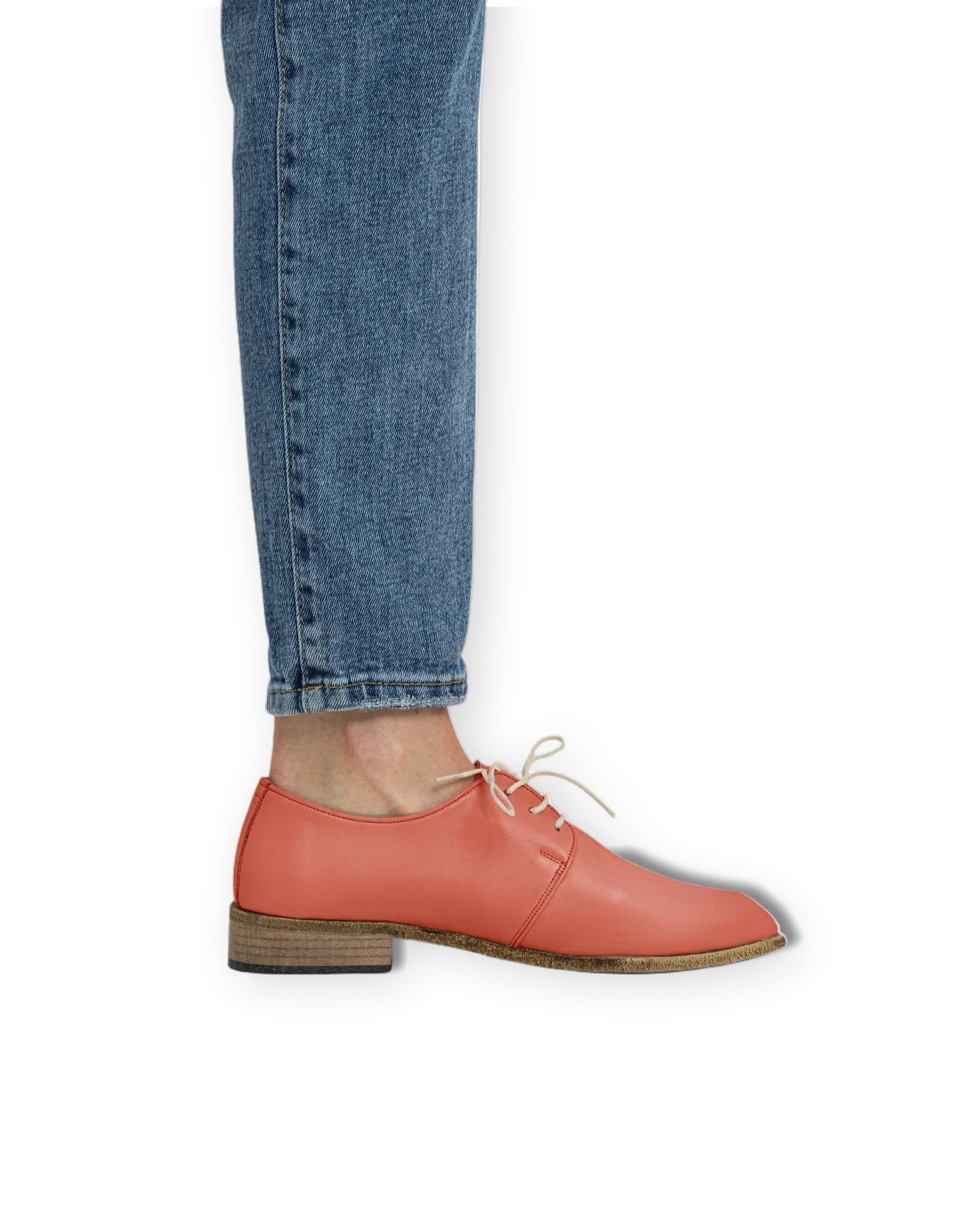 Pair Pomegranate Pointed Toe Oxford - Barefoot Wide Toe Calf Leather | Bespoky