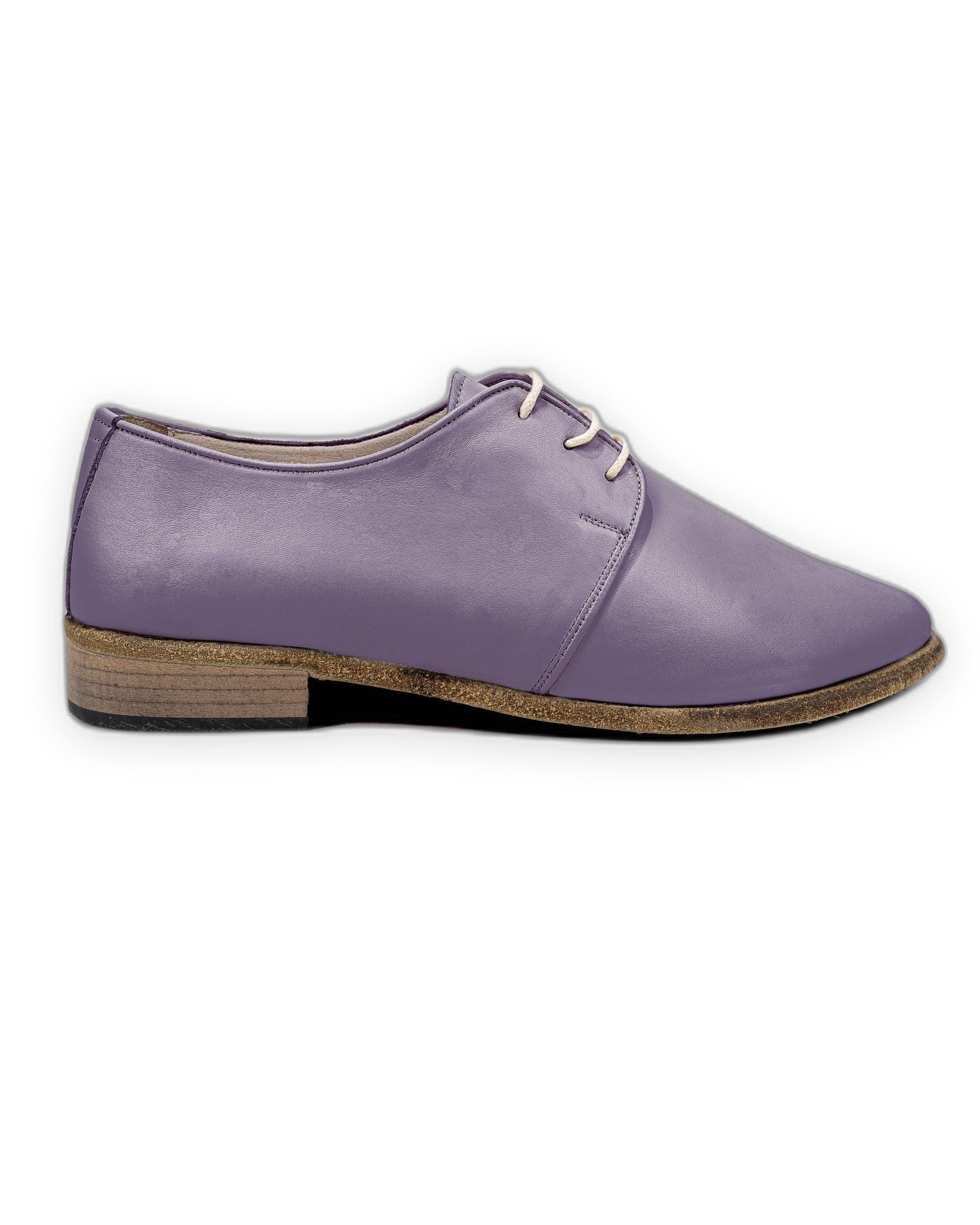 Side view Purple Pointed Toe Oxford - Calf Leather Zero Drop | Bespoky