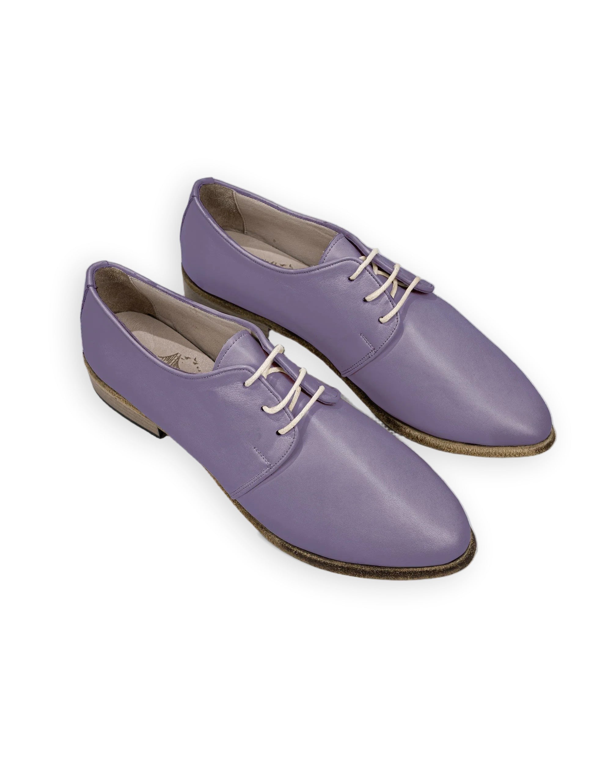 Women's Purple Pointed Toe Oxford - Handcrafted Calf Leather Wide Toe Box | Bespoky