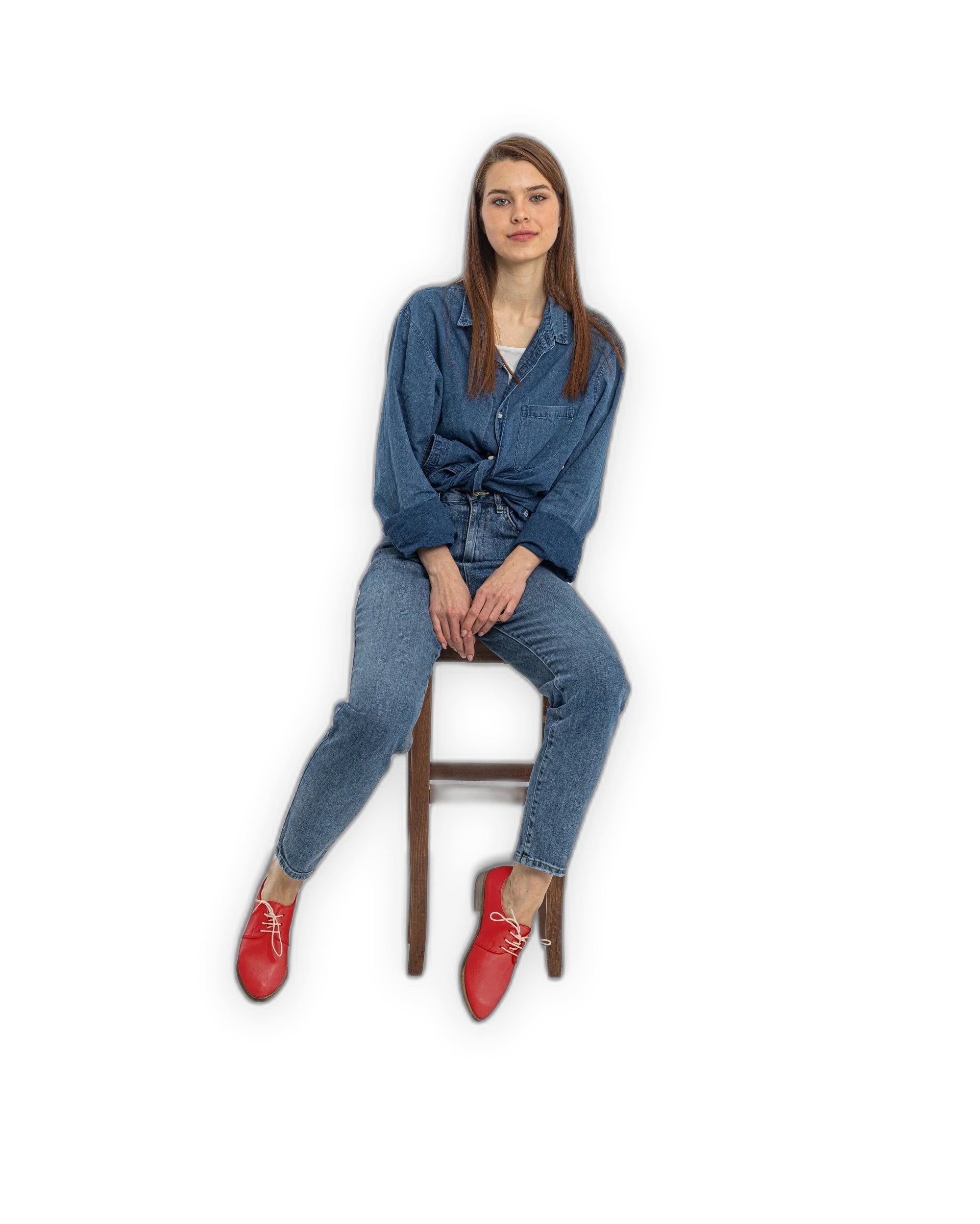 Detail Red Pointed Toe Oxford - Handcrafted Calf Leather Turkey | Bespoky