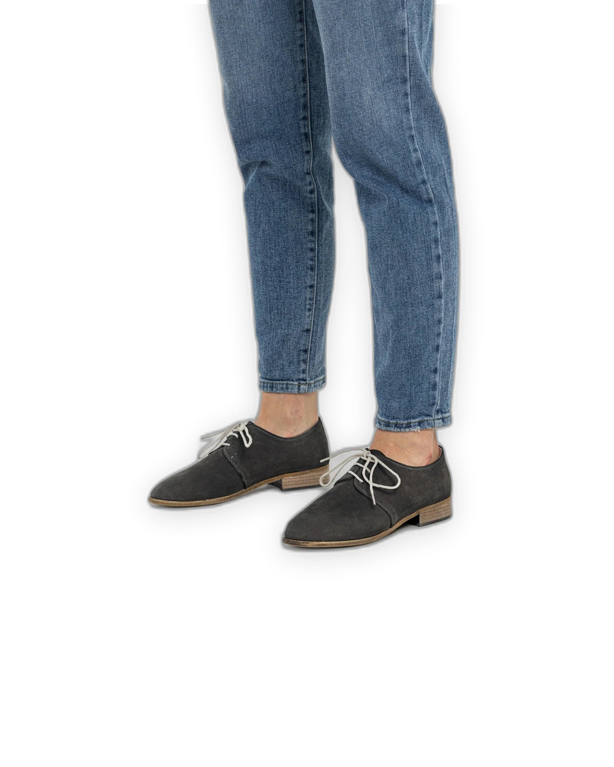 Side view Smoked Pointed Toe Oxford - Calf Leather Zero Drop | Bespoky
